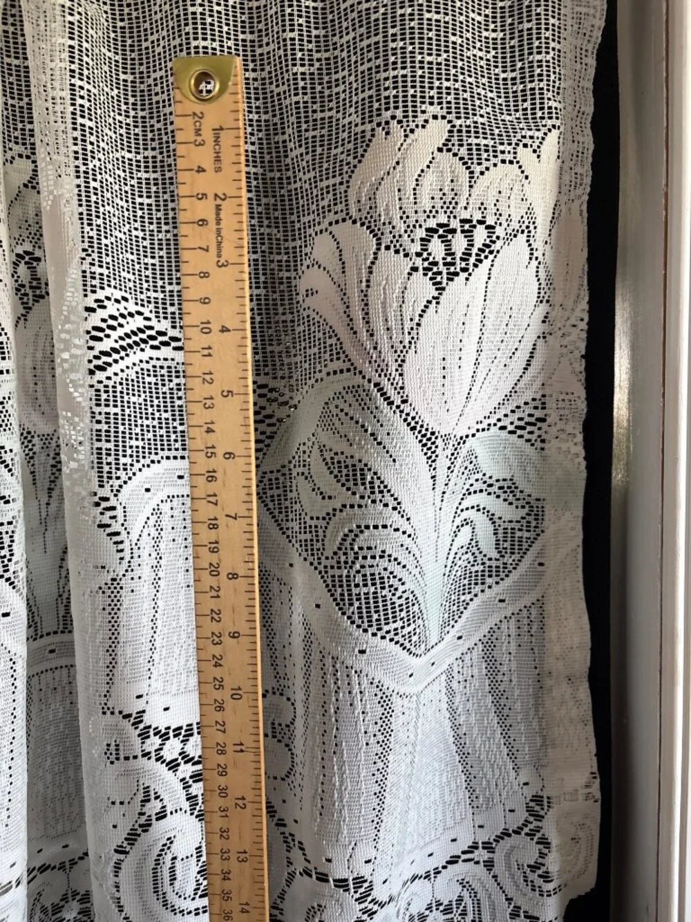 Cream Lace Floral Valance Measurements 53